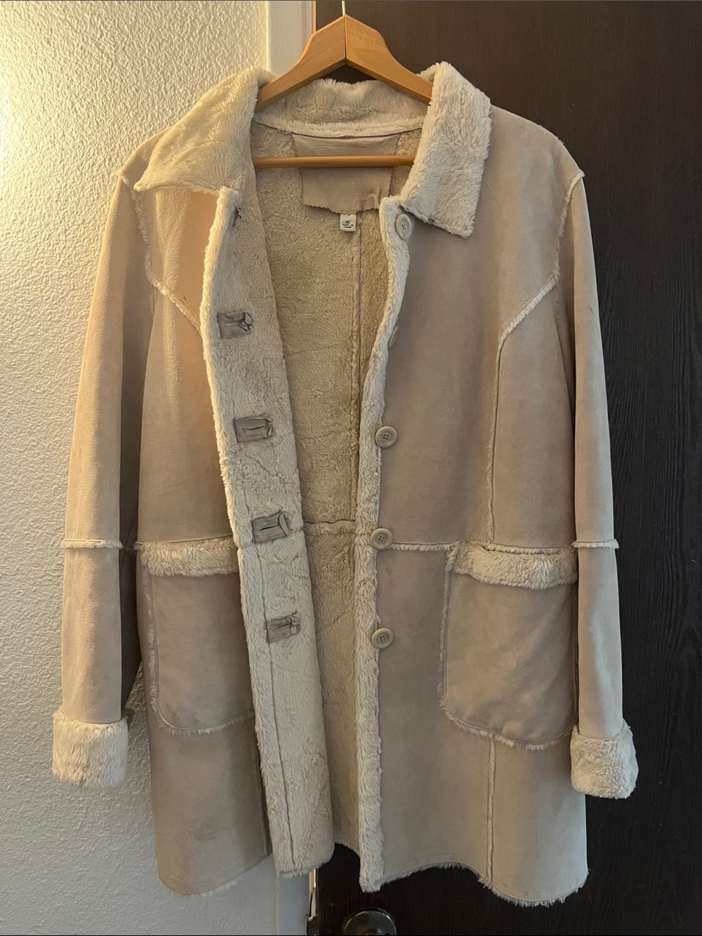Plush Cream Teddy Shearling Jacket - Cozy Button Front